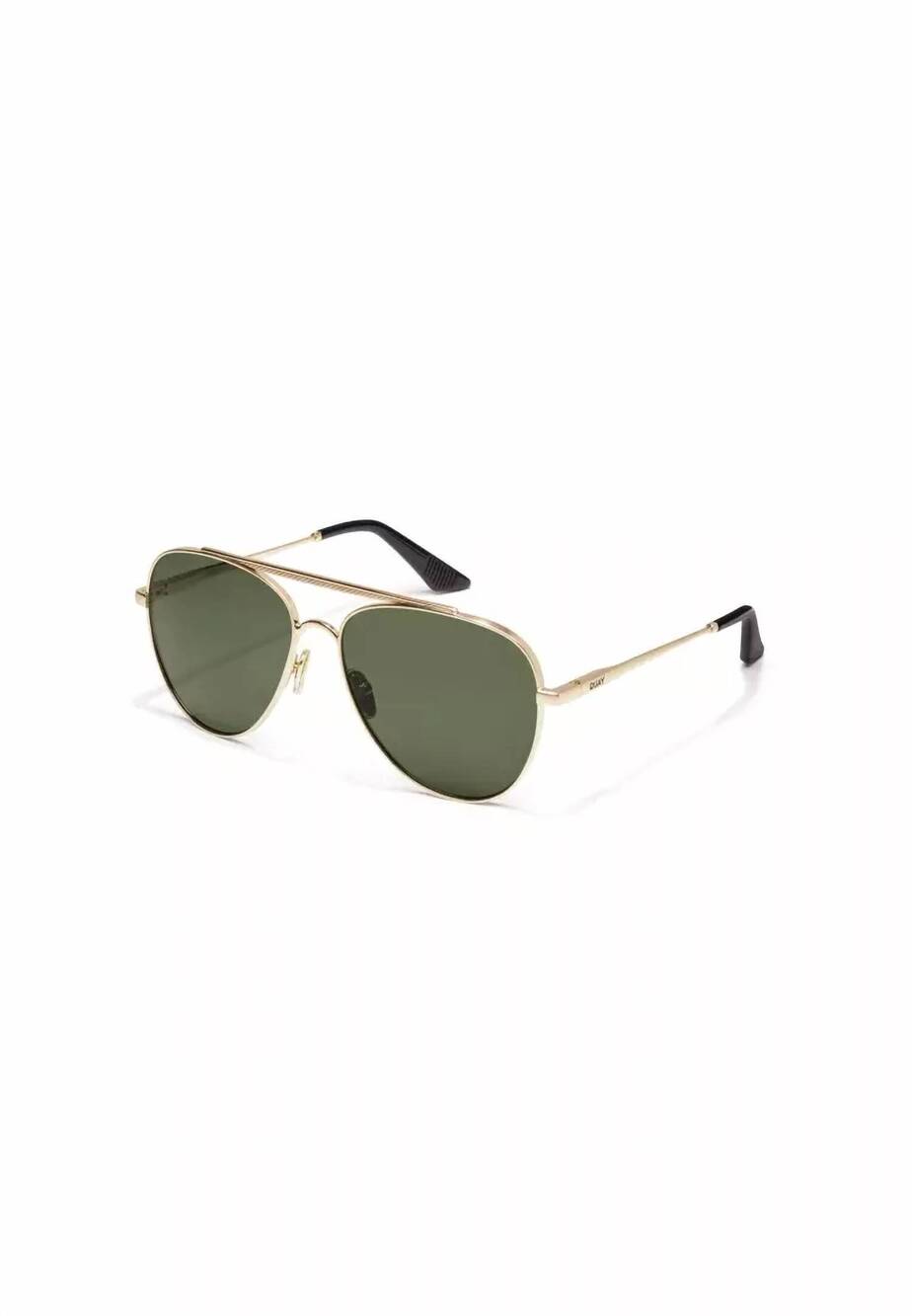NEW QUAY men's free fall sunglasses in brushed gold/green polarized